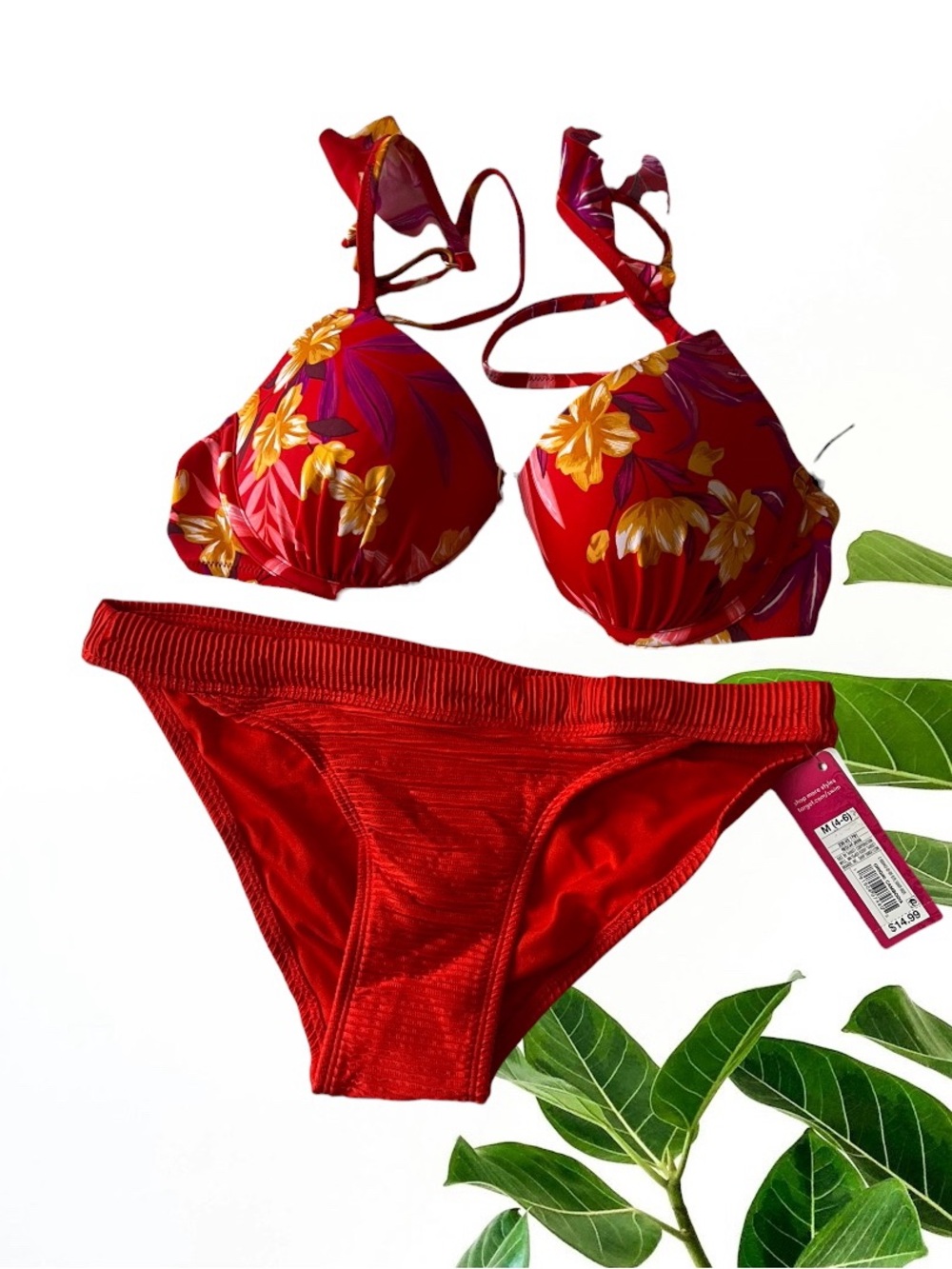 Target Red Floral Underwire Bikini Set